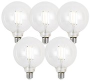 Set 5 becuri Becuri LED reglabile E27 G125 transparente 7W 806lm 2700-6500K