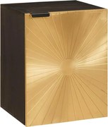 vidaXL Dulap de Baie Negru și Aur 38 x 33 x 48 cm Lemn de mango solid