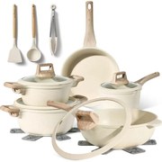 Set oale si tigai Just Perfecto JL-888, 14 piese, Finisaj marmura, Inductie, Accesorii, Bej