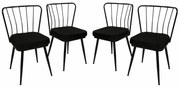 Set de scaune de sufragerie Yildiz Black, 4 buc., 4 buc