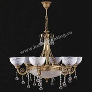 Lustra Crocur cu 5 Brate, Desing Clasic, Finisaj Bronz Antichizat - Bussy Lighting 3060-52-05