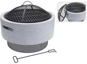 Semineu exterior/terasa/gradina, d 52 cm, gri/negru, metal