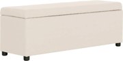 vidaXL Bancă cu compartiment de depozitare, crem, 116 cm, poliester