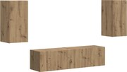 vidaXL Set comodă TV 4 pcs Stejar Artizanal Lemn compozit
