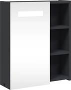 vidaXL Dulap cu oglindă de baie cu lumină LED, gri, 45x13x52 cm