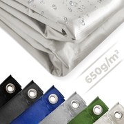JAGO Prelata 650 g/m², ochiuri de aluminiu, alb, 3 x 6 m