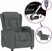 vidaXL Fotoliu de masaj electric rabatabil, gri închis, textil