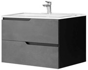 Mobilier pentru lavoar incastrat 80 cm, gri urban, Fluminia Bari 80 Gri