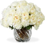 Buchet artificial LUX din 48 de bujori albi, Peonies