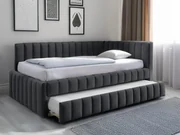 Pat tapițat COMFINO VELVET cu pat suplimentar 120x200 cm gri inchis