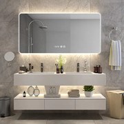 Oglindă Baie LED și Dezaburire Elit's Premium cu Senzor Touch, Lumina Rece, Caldă și Neutră, 90x65cm, lumina ambientala spate