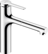 Baterie bucatarie Hansgrohe Zesis M33 160, dus extractibiL, 2 jeturi, crom - 74801000