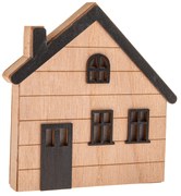 Căsuță luminoasă din lemn de suspendat/de așezat, 15 x 15 x 3 cm