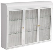 Dulap de Perete cu 3 Uși din Sticlă cu Design Curbat, Alb | Aosom Romania