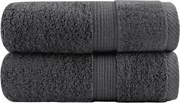 vidaXL Prosoape premium, SOLUND 2 buc. antracit 30x50 cm 600 gsm
