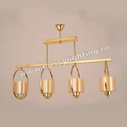 Lustra Cannes cu 4 Brate Masa Dining, Neo Clasic, French Gold, Dublu Abajur - Bussy Lighting 3010-78-14