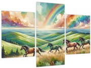 Tablou – Cai galopând prin peisaj (90x60 cm)