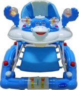 Premergator cu sistem de balansare Baby Care™ ,roti din silicon, cu melodii, Ratusca, Pliabil, Albastru