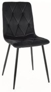 Scaun Tom velvet negru Blu19