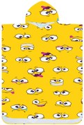 Poncho prosop de plaja SMILE galben 80x145 cm