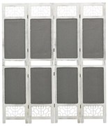 Paravan de cameră cu 4 panouri, gri, 140x165 cm, textil