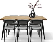 Set Geta masă 160 cm fixă + 6 scaune