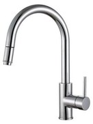 ALVEUS 1129021 - Baterie chiuvetă DELOS 38 cm cu duș extractibil, crom lucios