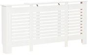 HOMCOM Masca Calorifer Reglabila din MDF si Lemn Alb 140-202x19x82.5 cm Design Modern pentru Acoperire Radiator | Aosom Romania