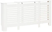 HOMCOM Masca Calorifer Reglabila din MDF si Lemn Alb 140-202x19x82.5 cm Design Modern pentru Acoperire Radiator | Aosom Romania