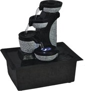 vidaXL Fântână de interior din poli rășină cu iluminare LED