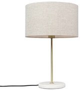 Lampă de masă din alamă cu abajur gri 35 cm - Kaso