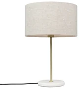 Lampă de masă din alamă cu abajur gri 35 cm - Kaso