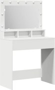 vidaXL Masă de Machiaj cu raft Alb 75,5 x 41 x 135 cm Lemn compozit