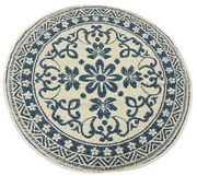 Covor de exterior Round Blue, Decoris, Ø150 cm, polipropilena, albastru