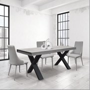 Scaun Molino, piele ecologica, structura metalica - NEGRU