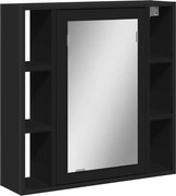 vidaXL Dulap baie cu oglindă negru 60x16x60 cm lemn compozit