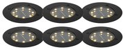 Set de 6 spoturi de sol negru cu LED IP65 solar - Terry