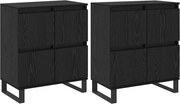 vidaXL Bufet 2 pcs Stejar Negru 60 x 35 x 70 cm