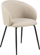 MAZZONI EXPORT CLARA Bej (material Basel 24)/picioare negre - SCAUN MODERN ADÂNC TAPIȚAT PENTRU SALON/LIVING/BIROU LOFT