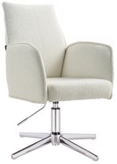 HR280CROSS Scaun Crem Boucle cu Bază Cromata