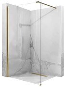 Paravan dus sticla securizata easy clean walk-in 100x200 cm, auriu periat, Mediterraneo Foxy 1000x2000 mm