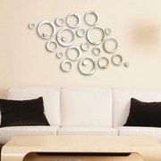 Sticker acrilic 3D Circle Mirror Silver