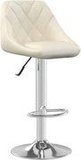 vidaXL Scaun de bar, crem, catifea