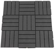 Outsunny Set 9 Cărămizi de Cuplat pentru Pavaj Terasă 30x30x2cm 0.81mq Negru | Aosom Romania
