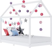 vidaXL Cadru pat de copii, alb, 90 x 200 cm, lemn masiv de pin