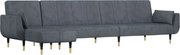 vidaXL Canapea extensibilă formă de L gri închis 275x140x70 cm catifea
