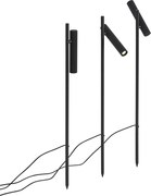 Set de 3 spoturi cu țepușă negre, cu LED inclus IP44 - Garly Ribble