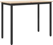 vidaXL masă natural 100 x 50 x 77 cm Lemn ingineresc și oțel