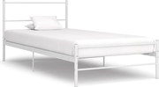 vidaXL Cadru de pat, alb, 90 x 200 cm, metal