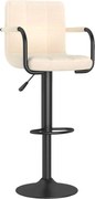 vidaXL Scaun de bar, crem, material textil